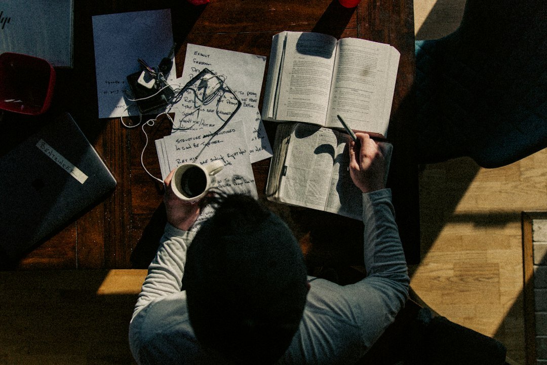 person studying finance book