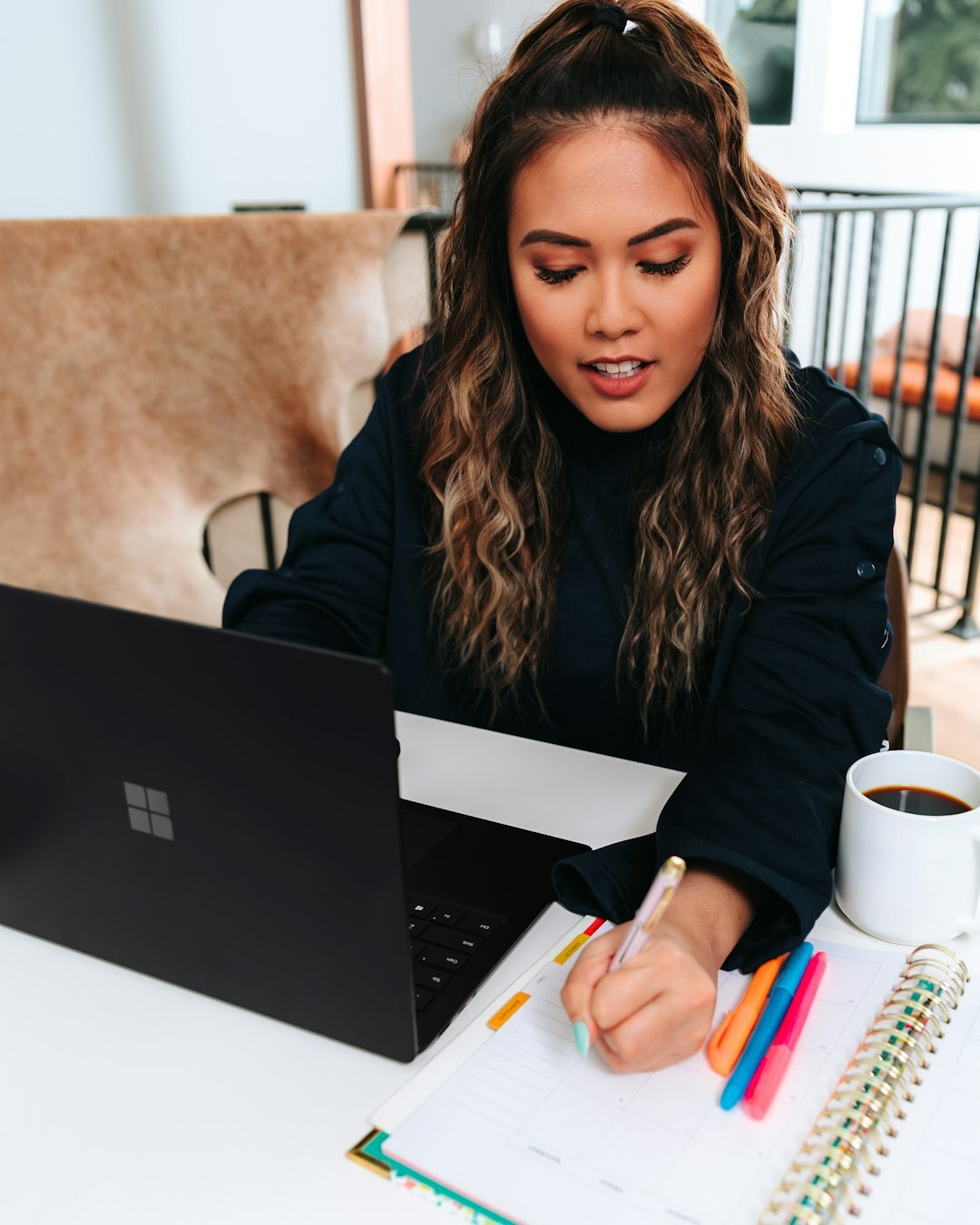 person reviewing course options