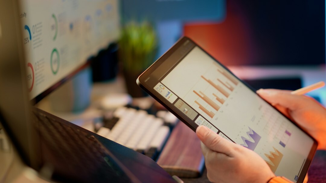 person checking financial growth